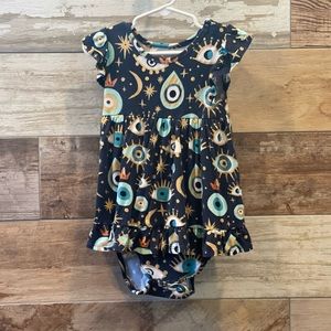 Posh Peanut Evil Eye 🧿 Cap Sleeve Bodysuit twirl